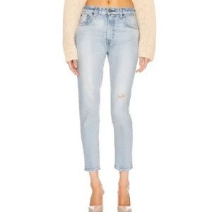 Moussy Vintage Hillrose distressed skinny jeans in light blue size 26